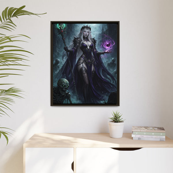 Necromancer Sorceress - Framed Canvas  Fantasy Wall Art