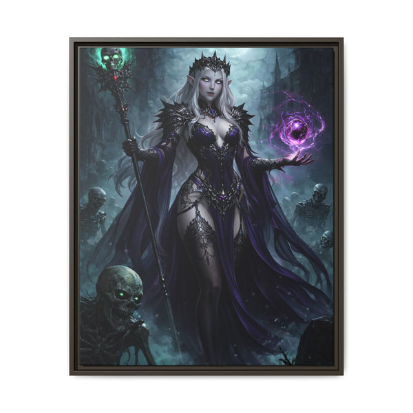 Necromancer Sorceress - Framed Canvas  Fantasy Wall Art
