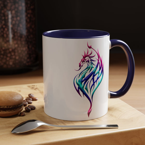 Phoenix Accent Coffee Mug - Fuchsia / Purple / Aqua Ombre - 11oz