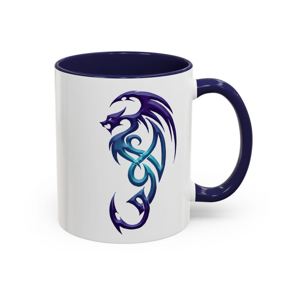Dragon Accent Coffee Mug - Purple  &  Aqua - 11oz Mug