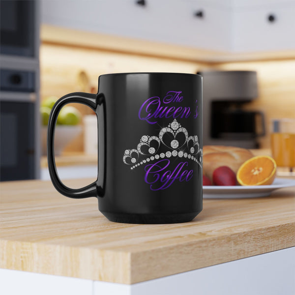 The Queen's Coffee - Royal Purple - 15oz Black Mug