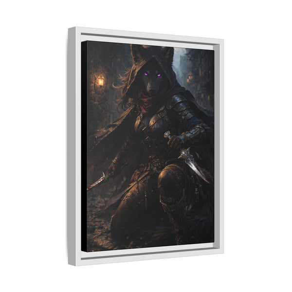 Shadow Wolf Assasin - Framed Canvas  Fantasy Wall Art