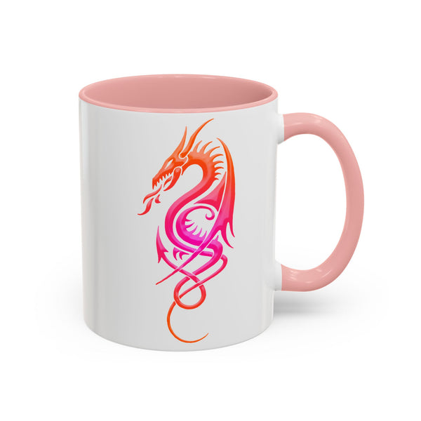 Dragon Accent Coffee Mug – Pink / Orange Ombre