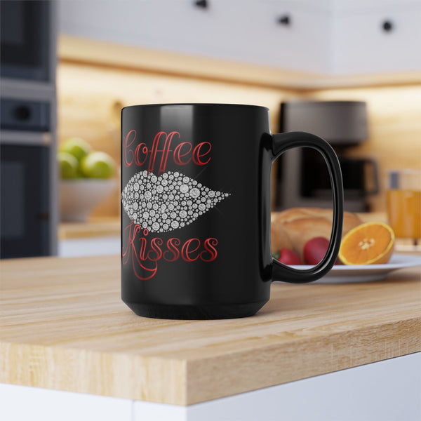 Coffee Kisses - 15oz Black Mug