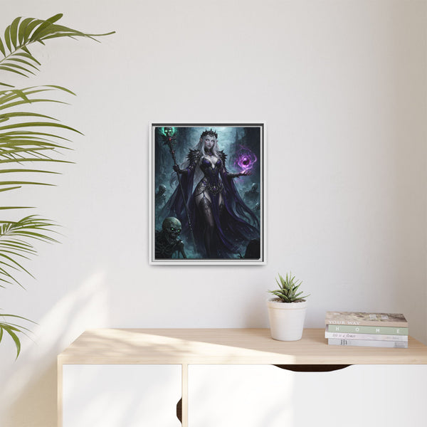 Necromancer Sorceress - Framed Canvas  Fantasy Wall Art