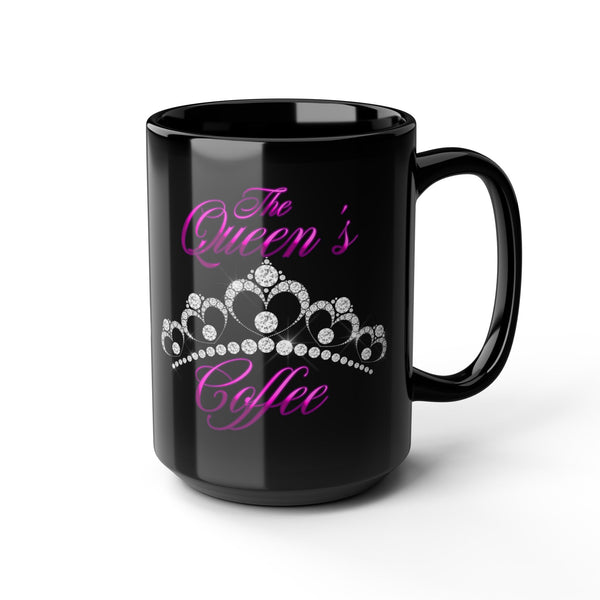 The Queen's Coffee - Royal Pink - 15oz Black Mug