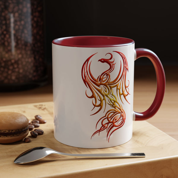 Phoenix Accent Coffee Mug – Red / Orange / Yellow Ombre - 11oz
