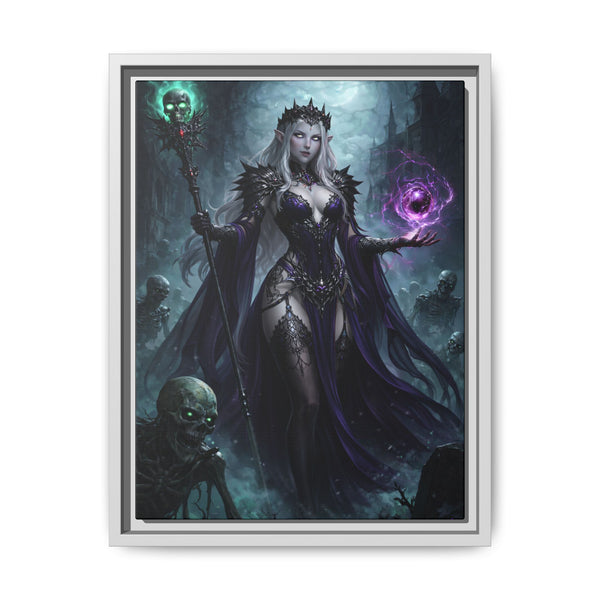 Necromancer Sorceress - Framed Canvas  Fantasy Wall Art