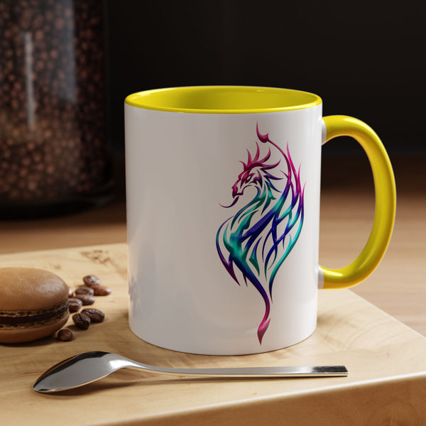 Phoenix Accent Coffee Mug - Fuchsia / Purple / Aqua Ombre - 11oz