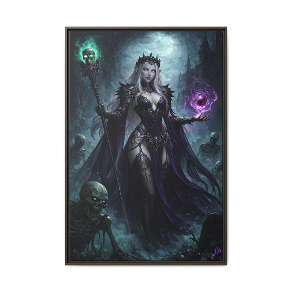 Necromancer Sorceress - Framed Canvas  Fantasy Wall Art