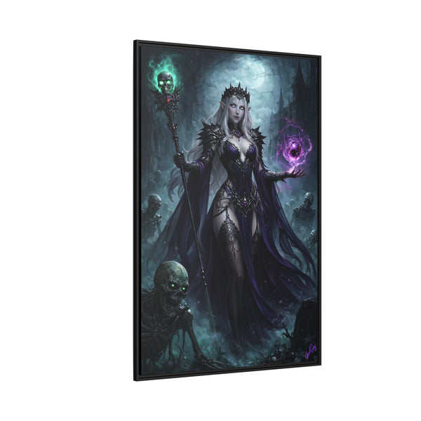 Necromancer Sorceress - Framed Canvas  Fantasy Wall Art
