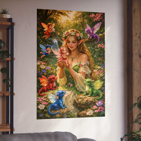 Enchanted Fairy Garden - Fantasy Art Poster