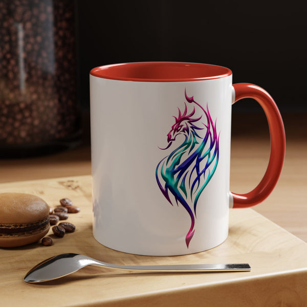 Phoenix Accent Coffee Mug - Fuchsia / Purple / Aqua Ombre - 11oz