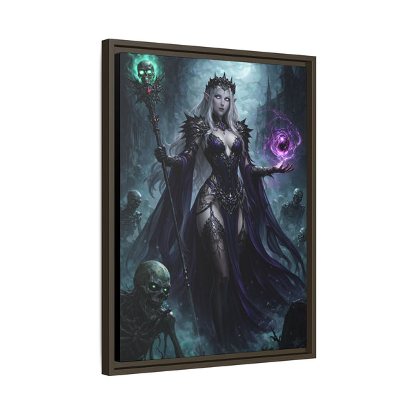Necromancer Sorceress - Framed Canvas  Fantasy Wall Art