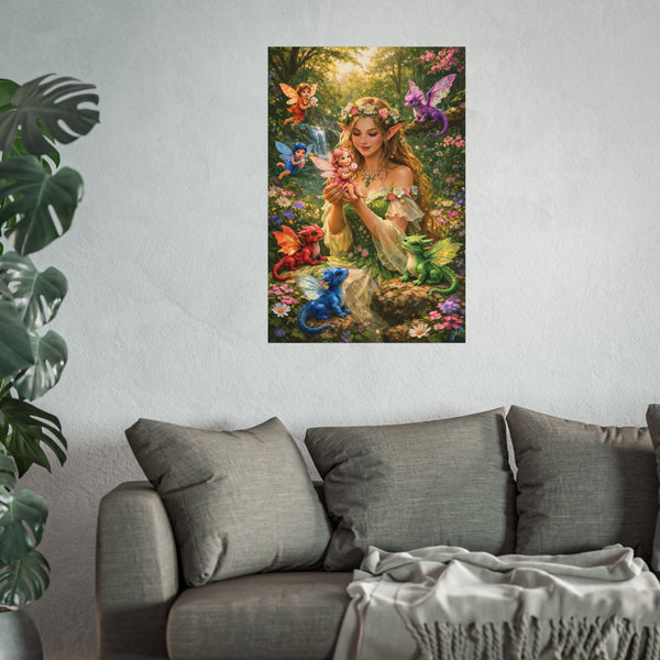 Enchanted Fairy Garden - Fantasy Art Poster