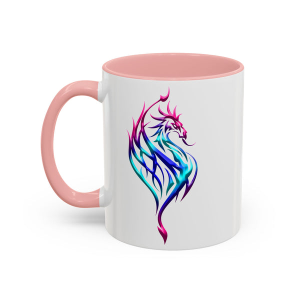 Phoenix Accent Coffee Mug - Fuchsia / Purple / Aqua Ombre - 11oz