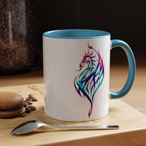 Phoenix Accent Coffee Mug - Fuchsia / Purple / Aqua Ombre - 11oz