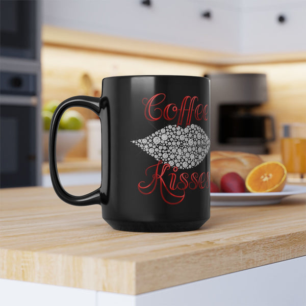Coffee Kisses - 15oz Black Mug