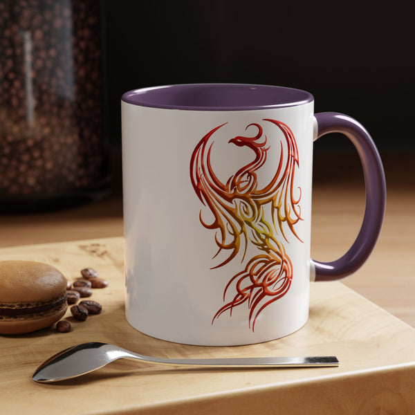 Phoenix Accent Coffee Mug – Red / Orange / Yellow Ombre - 11oz