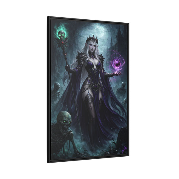 Necromancer Sorceress - Framed Canvas  Fantasy Wall Art