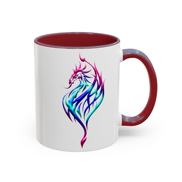 Phoenix Accent Coffee Mug - Fuchsia / Purple / Aqua Ombre - 11oz