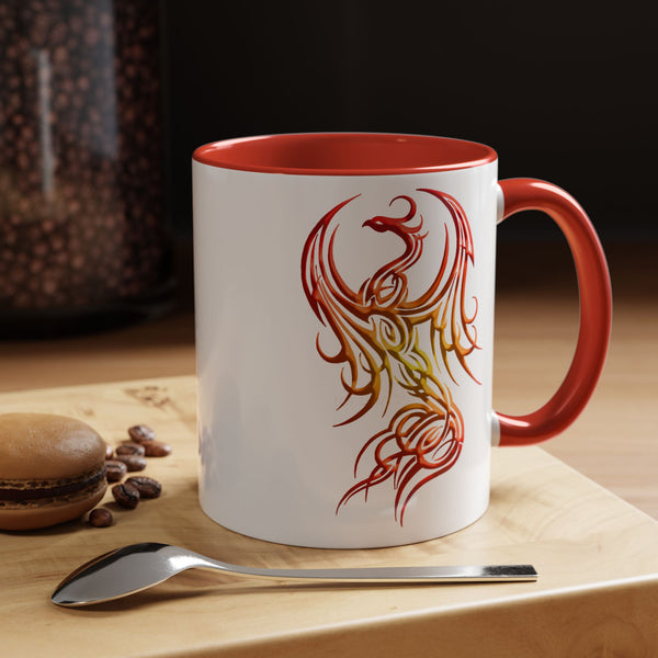 Phoenix Accent Coffee Mug – Red / Orange / Yellow Ombre - 11oz