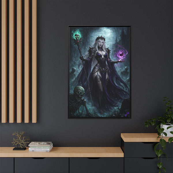 Necromancer Sorceress - Framed Canvas  Fantasy Wall Art
