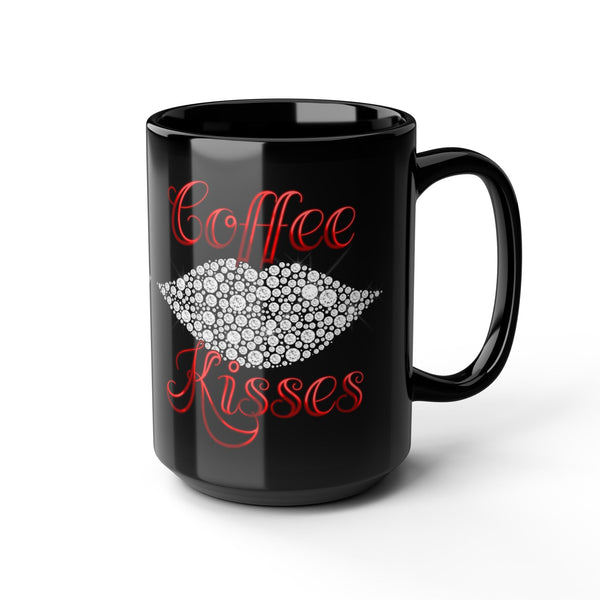 Coffee Kisses - 15oz Black Mug