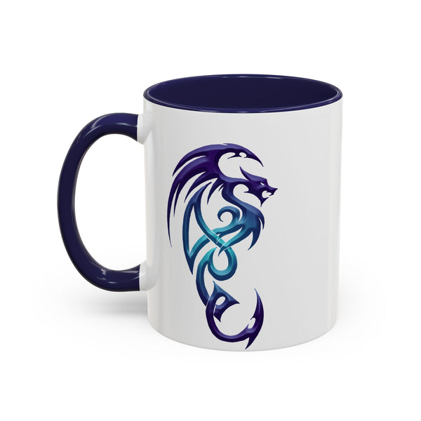 Dragon Accent Coffee Mug - Purple  &  Aqua - 11oz Mug