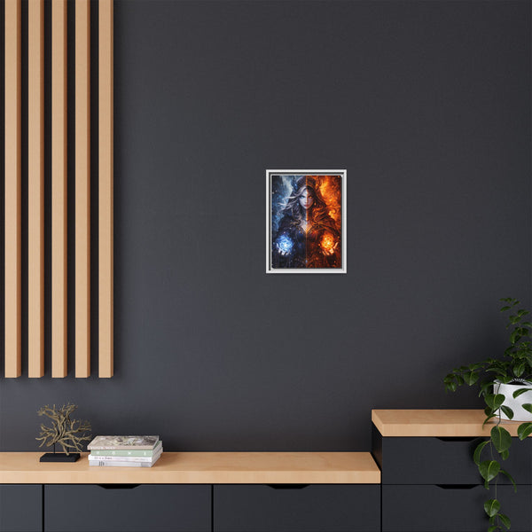 Fire & Ice Changeling Sorceress - Framed Canvas  Fantasy Wall Art