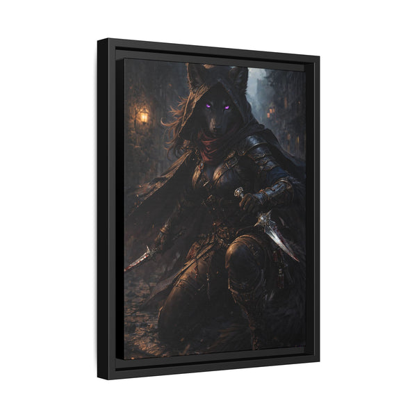 Shadow Wolf Assasin - Framed Canvas  Fantasy Wall Art