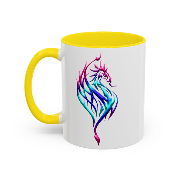 Phoenix Accent Coffee Mug - Fuchsia / Purple / Aqua Ombre - 11oz