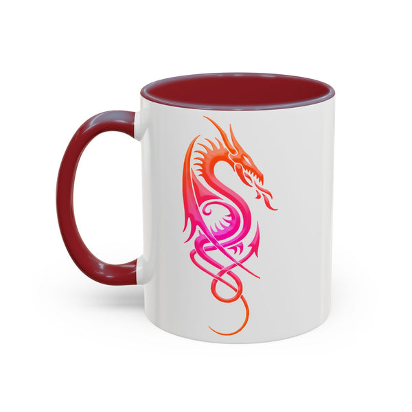 Dragon Accent Coffee Mug – Pink / Orange Ombre