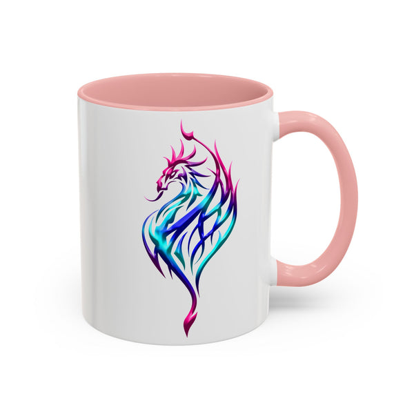 Phoenix Accent Coffee Mug - Fuchsia / Purple / Aqua Ombre - 11oz