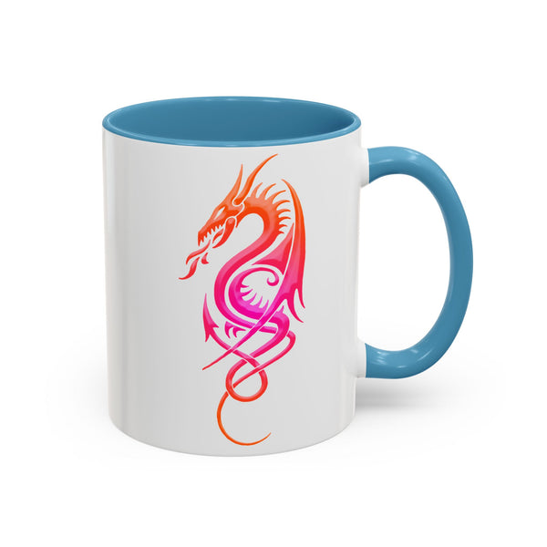 Dragon Accent Coffee Mug – Pink / Orange Ombre