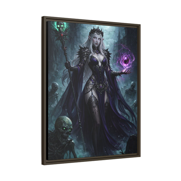 Necromancer Sorceress - Framed Canvas  Fantasy Wall Art