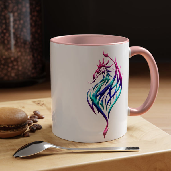 Phoenix Accent Coffee Mug - Fuchsia / Purple / Aqua Ombre - 11oz