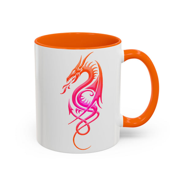 Dragon Accent Coffee Mug – Pink / Orange Ombre