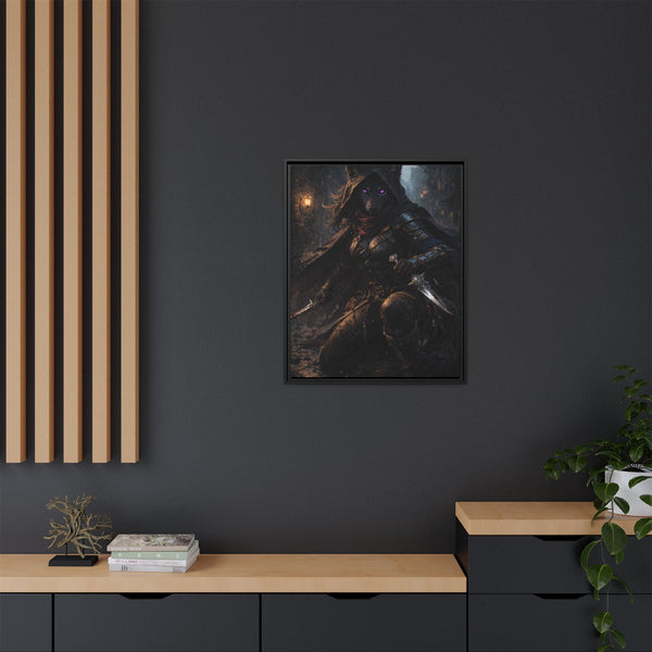 Shadow Wolf Assasin - Framed Canvas  Fantasy Wall Art
