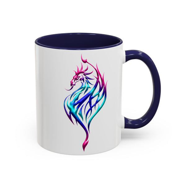 Phoenix Accent Coffee Mug - Fuchsia / Purple / Aqua Ombre - 11oz