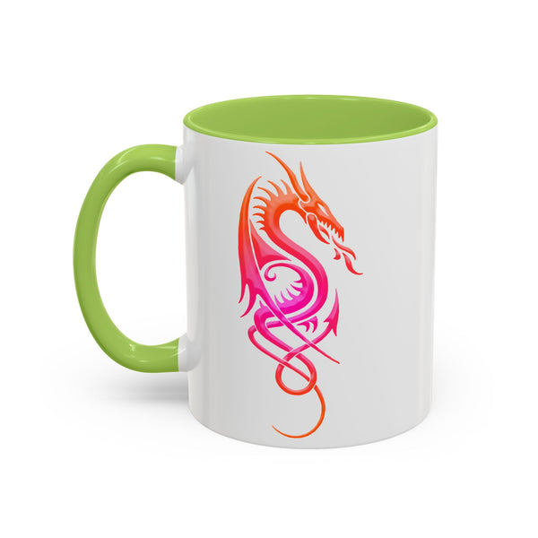 Dragon Accent Coffee Mug – Pink / Orange Ombre