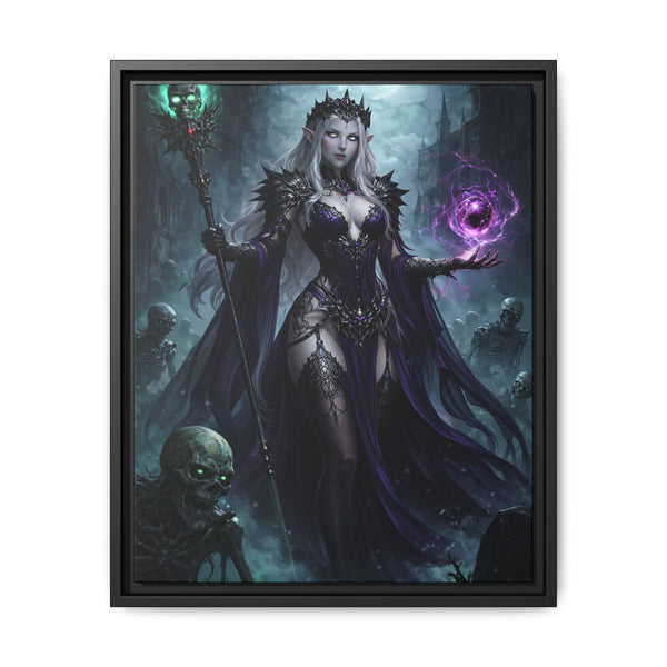 Necromancer Sorceress - Framed Canvas  Fantasy Wall Art