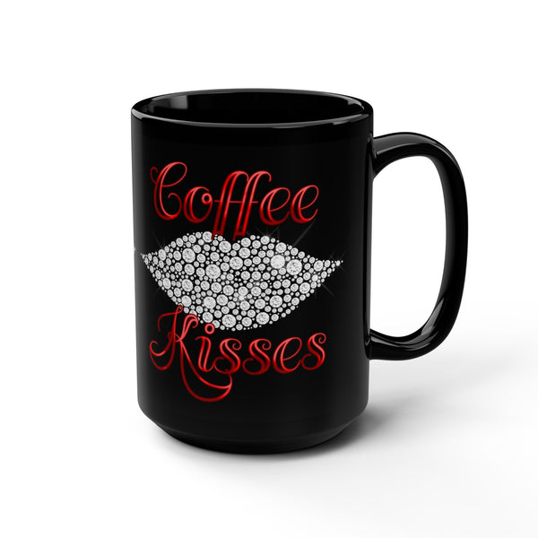 Coffee Kisses - 15oz Black Mug