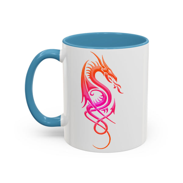 Dragon Accent Coffee Mug – Pink / Orange Ombre