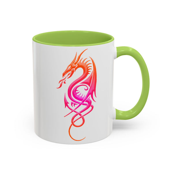 Dragon Accent Coffee Mug – Pink / Orange Ombre