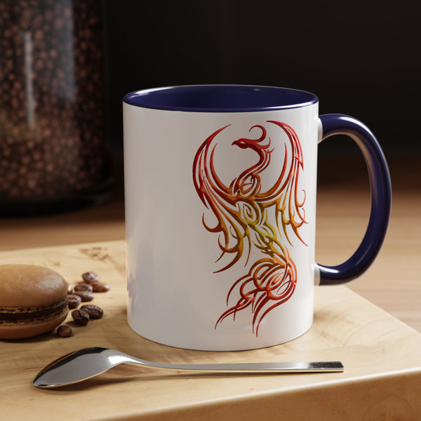 Phoenix Accent Coffee Mug – Red / Orange / Yellow Ombre - 11oz