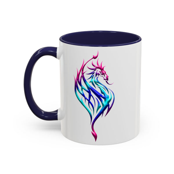 Phoenix Accent Coffee Mug - Fuchsia / Purple / Aqua Ombre - 11oz