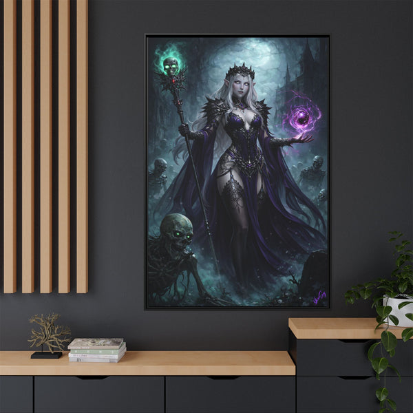 Necromancer Sorceress - Framed Canvas  Fantasy Wall Art