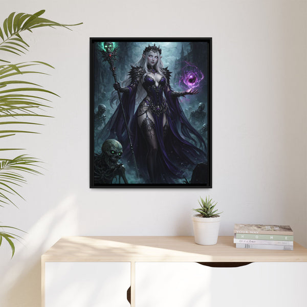 Necromancer Sorceress - Framed Canvas  Fantasy Wall Art