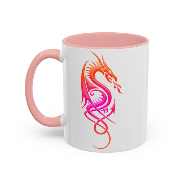 Dragon Accent Coffee Mug – Pink / Orange Ombre